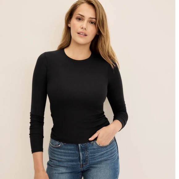 Knix Modal Rib Long-Sleeve, Black, M - Picture 2 of 6